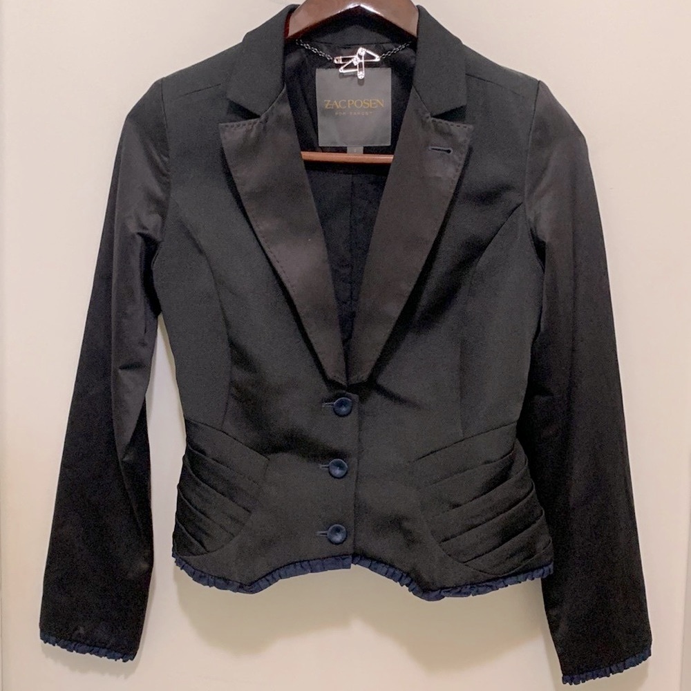 Zac Posen black tuxedo jacket size small Target